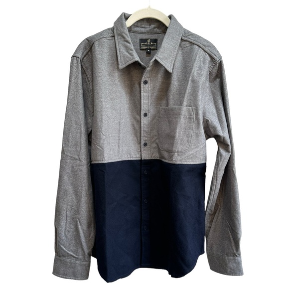 United By Blue BANFF Wool Blend Men’s Shirt Sz M Blue/Gray Color Block NWT Warm - Picture 3 of 16